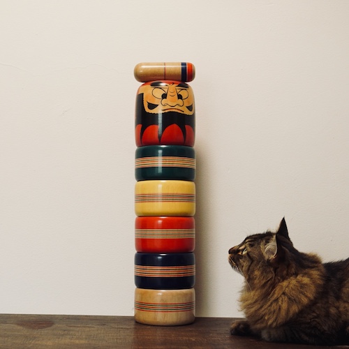 Daruma Otoshi. A traditional Japanese toy in which you hit blocks with a hammer without letting them fall apart. Extra large size